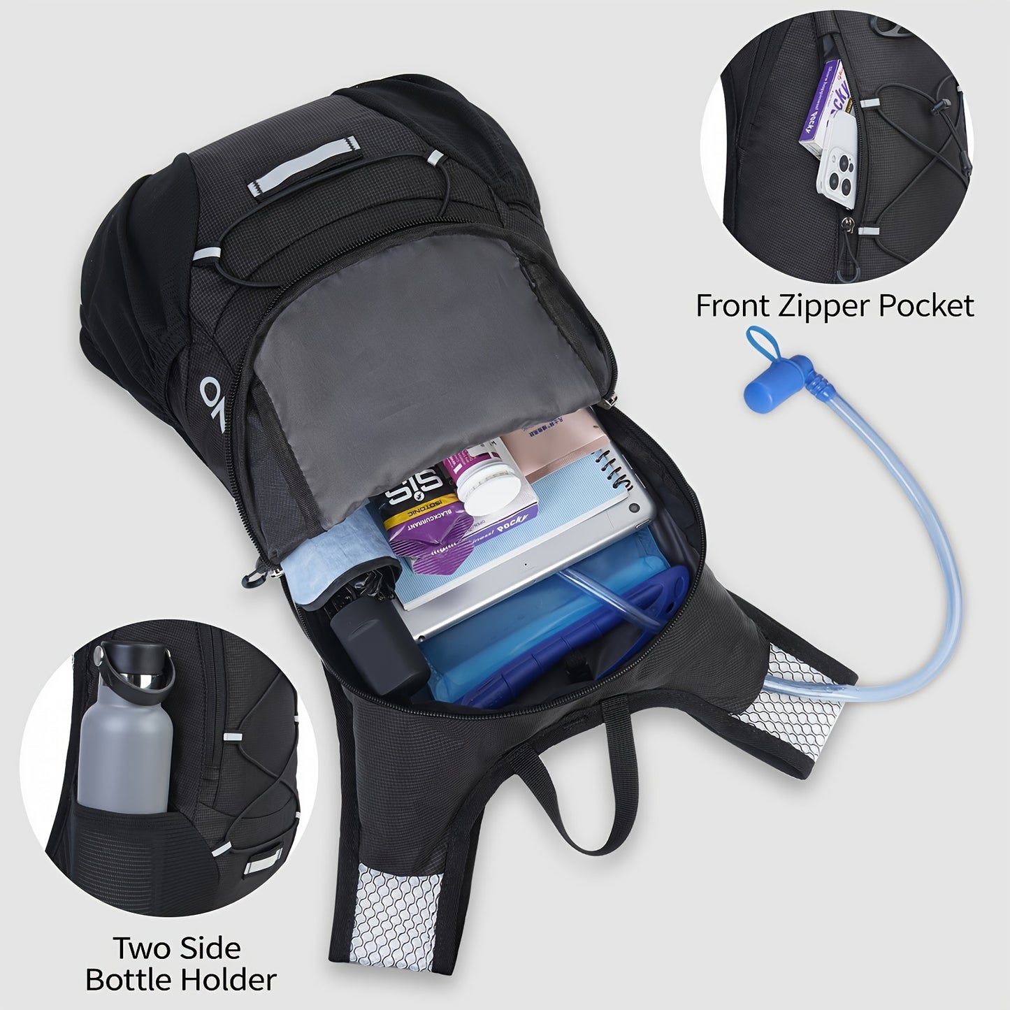 Lightweight Hydration Backpack With 2L Water Bladder