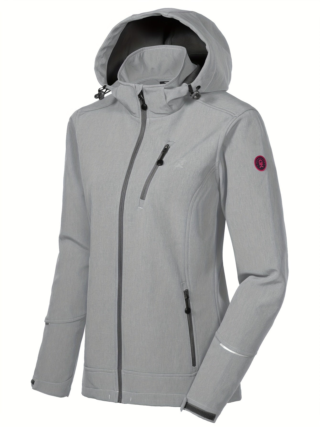 Women's Softshell Ski Jacket With Removable Hood Water Repellent