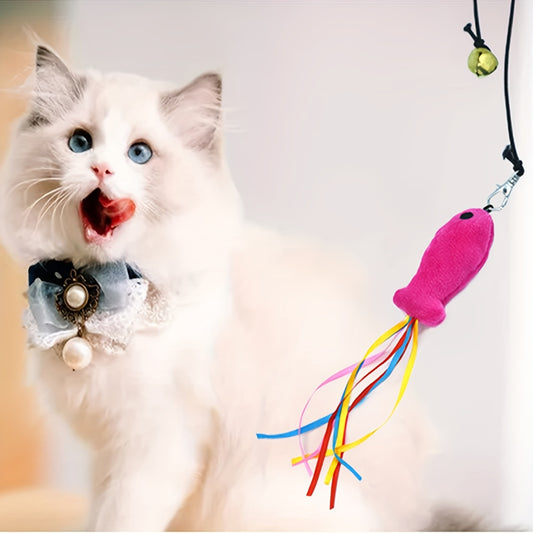 Premium Plush Cat Toys Set With Feather Wands For Cats