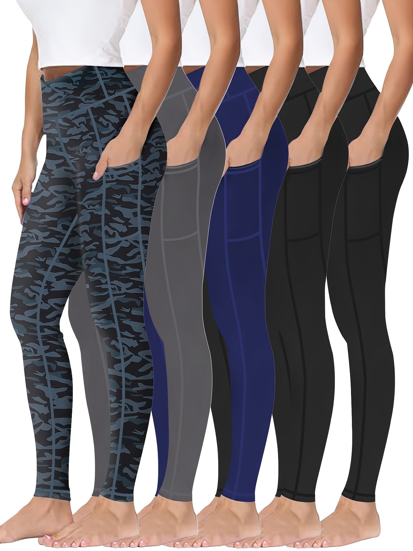 Five Piece Set Oversized Womens Sports Leggings Everyday