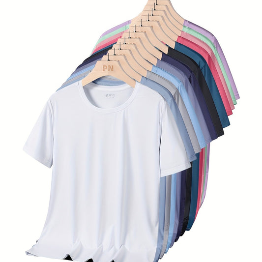 Men'S Solid Color T-shirt, Loose And Breathable, Comfortable Style, Suitable For Outdoor Fitness Wear