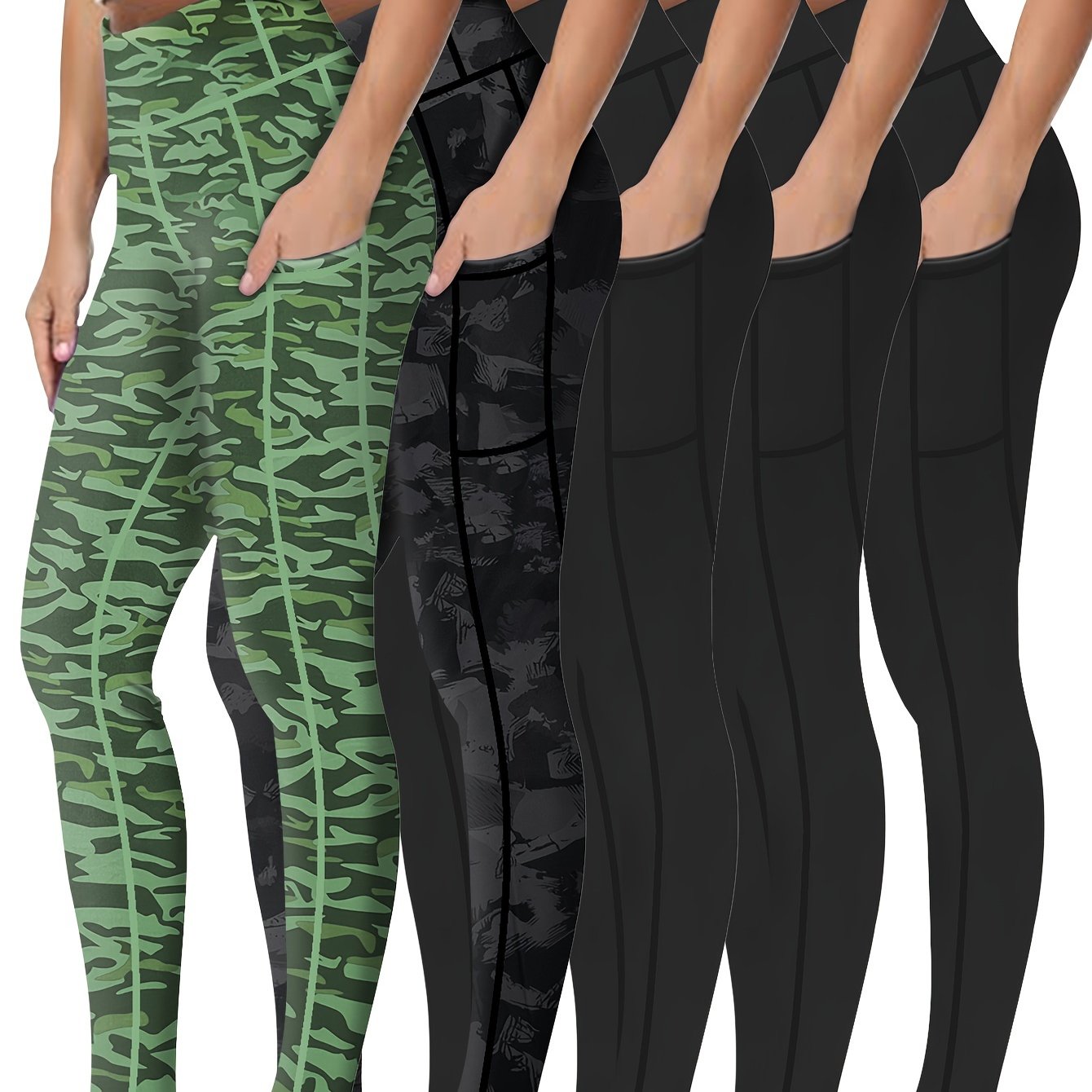 Five Piece Set Oversized Womens Sports Leggings Everyday