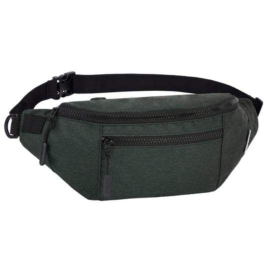 Nylon Waist Pack With Zipper Closure And Hands Free Strap