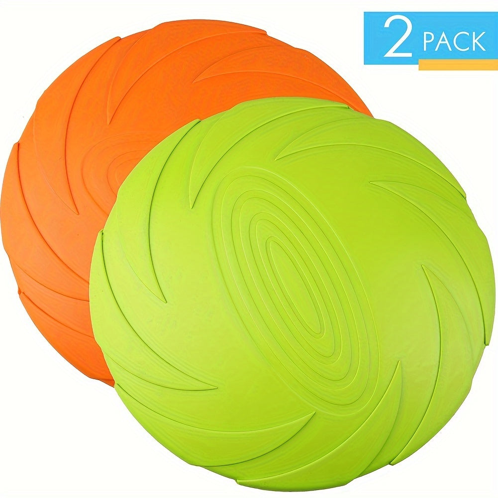 2Pcs Dog 7 Inch Nature Rubber Floating Flying Disc