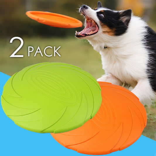 2Pcs Dog 7 Inch Nature Rubber Floating Flying Disc