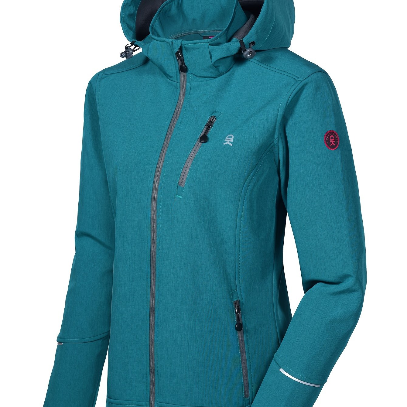 Women's Softshell Ski Jacket With Removable Hood Water Repellent