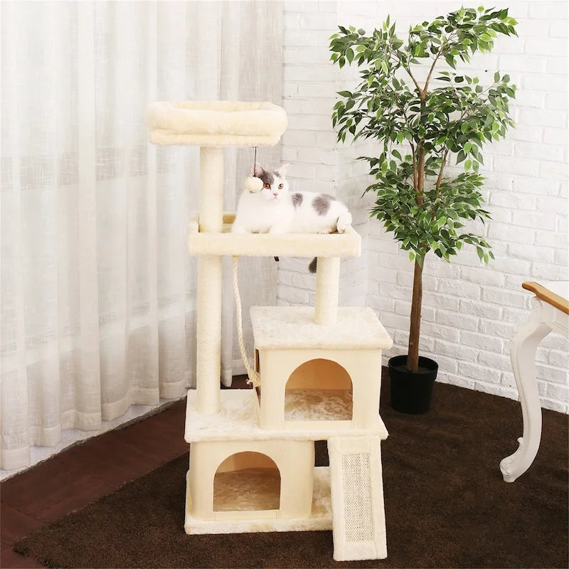 Small Cat House with Cat Scratcher Toys and Climbing Frame