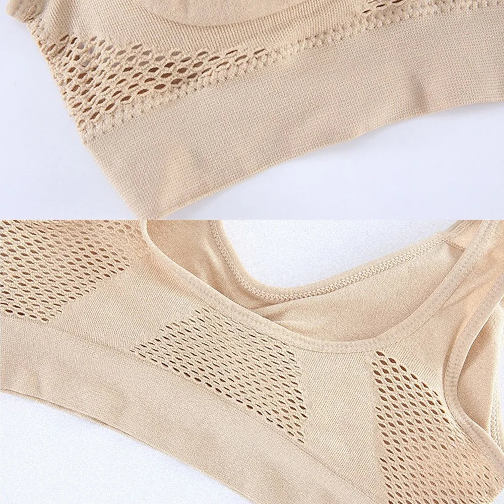Yoga Sports Bra With Removable Pads Breathable Polyester