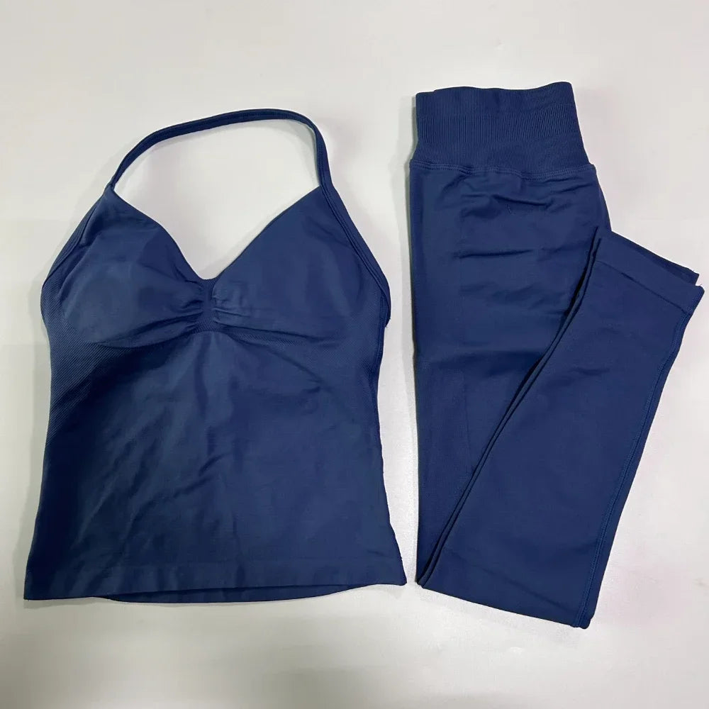 Seamless Womens Workout Set With Tank Top And Leggings