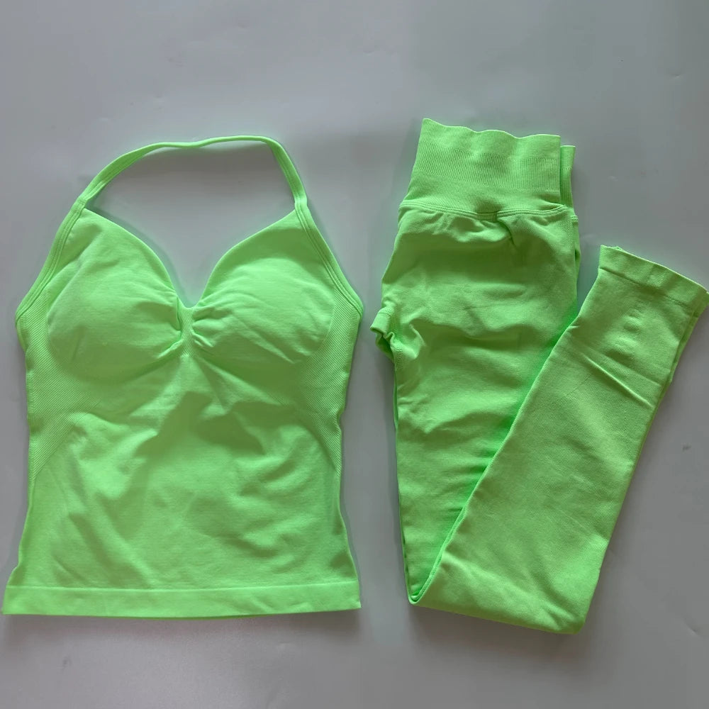 Seamless Womens Workout Set With Tank Top And Leggings