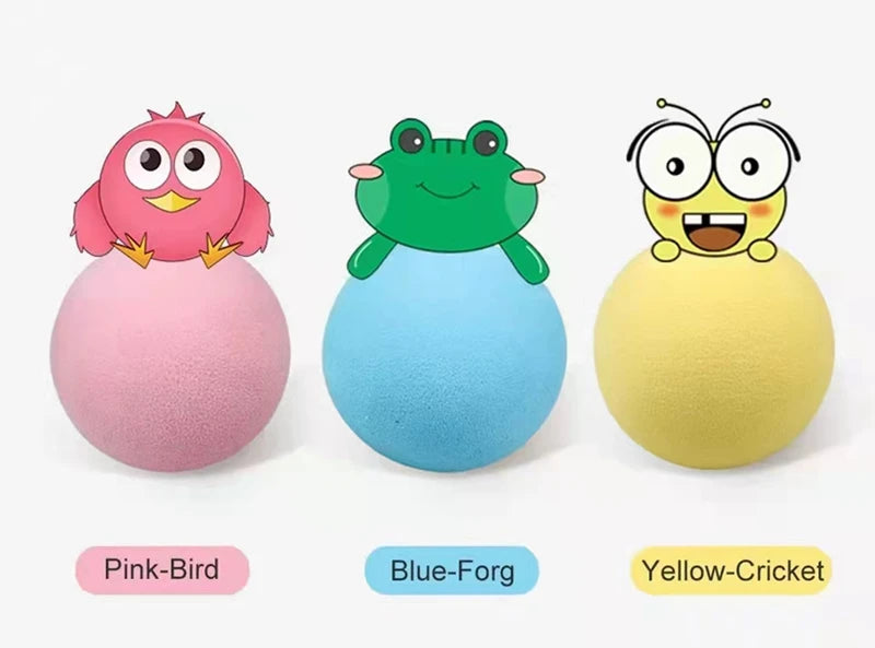 Interactive Plush Cat Ball Squeak Toy With Catnip Training