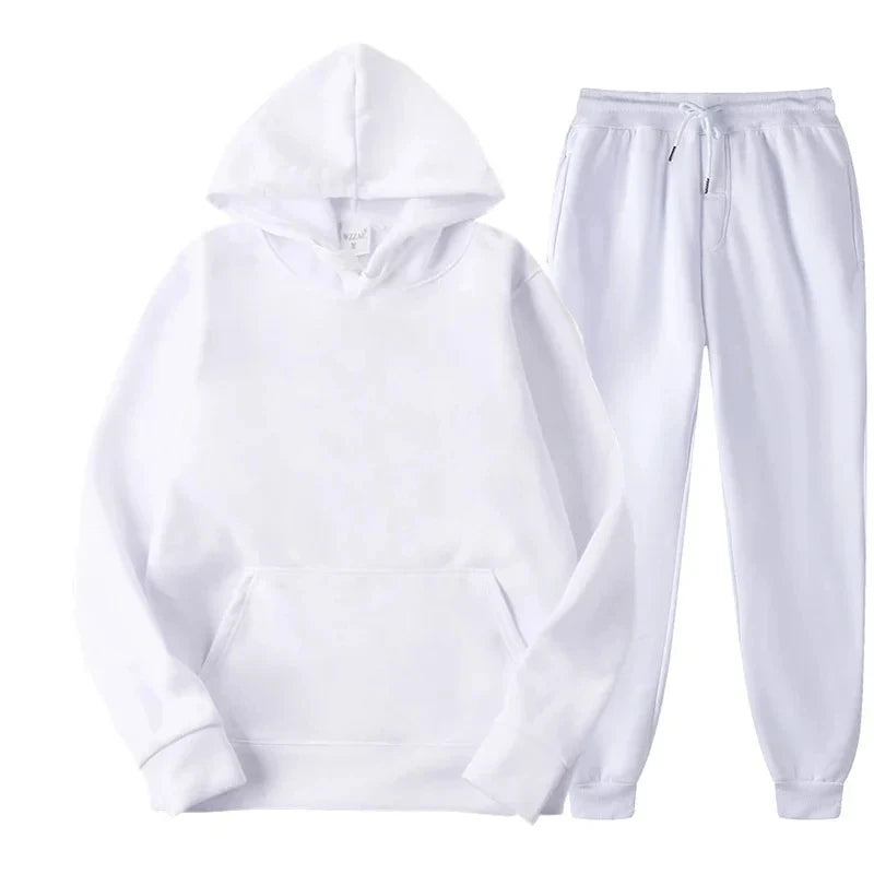 Unisex Pullover Hoodie and Long Legged Pants Set Cozy