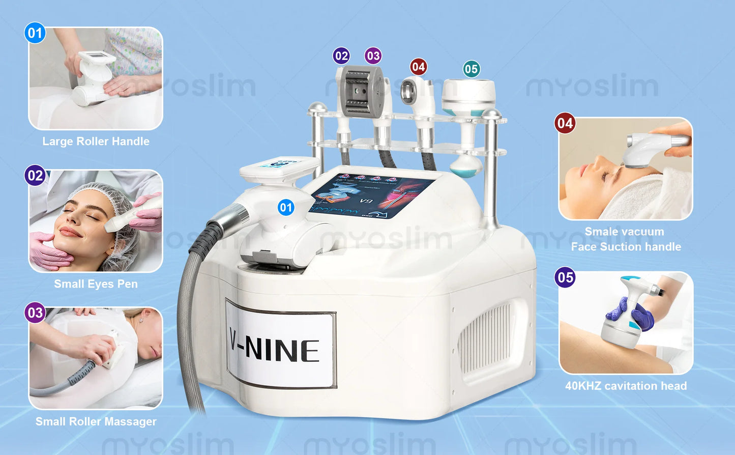 5 In 1 Automatic Roller Body Slimming Machine 40K Cavitation RF Vacuum