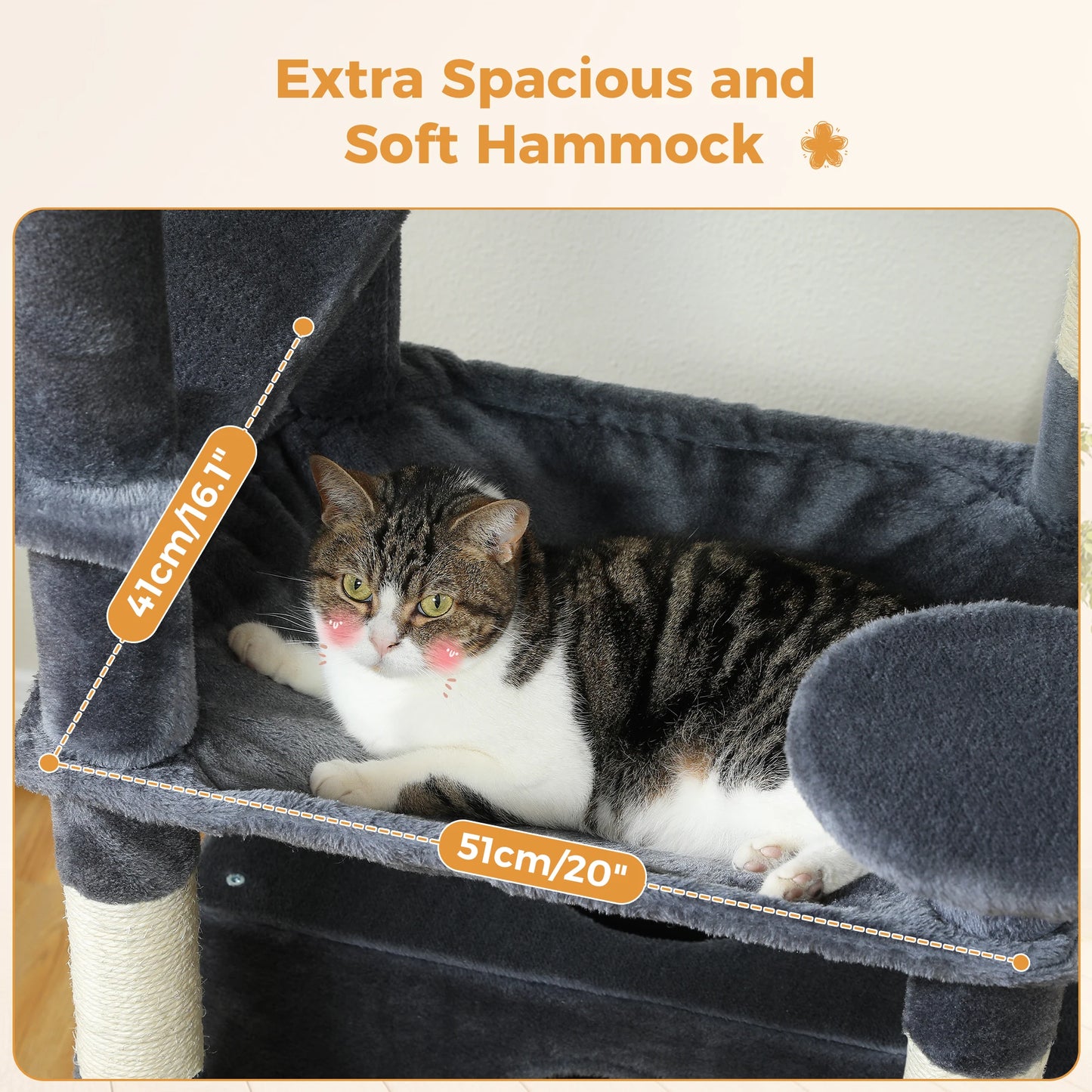 Large Cat Tree And Tower For Indoor Cats With Hammocks