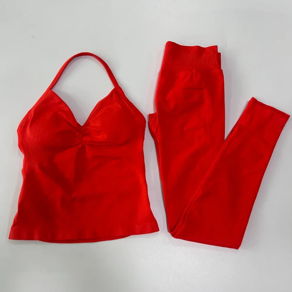 Seamless Womens Workout Set With Tank Top And Leggings