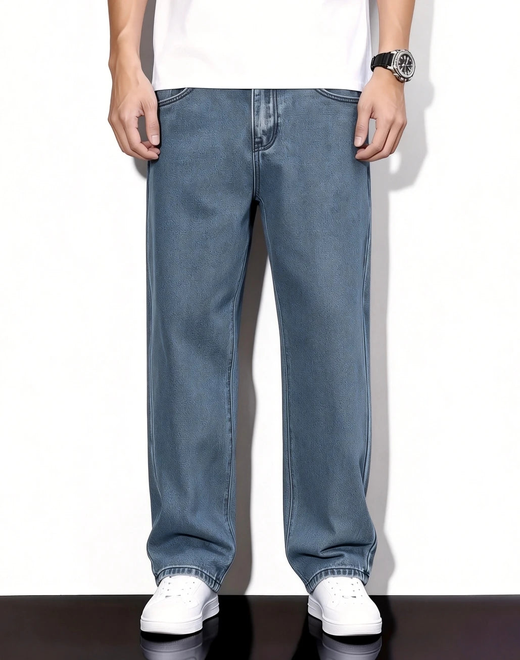 Men's Straight Leg Non Stretch Cotton Blend Denim Jeans