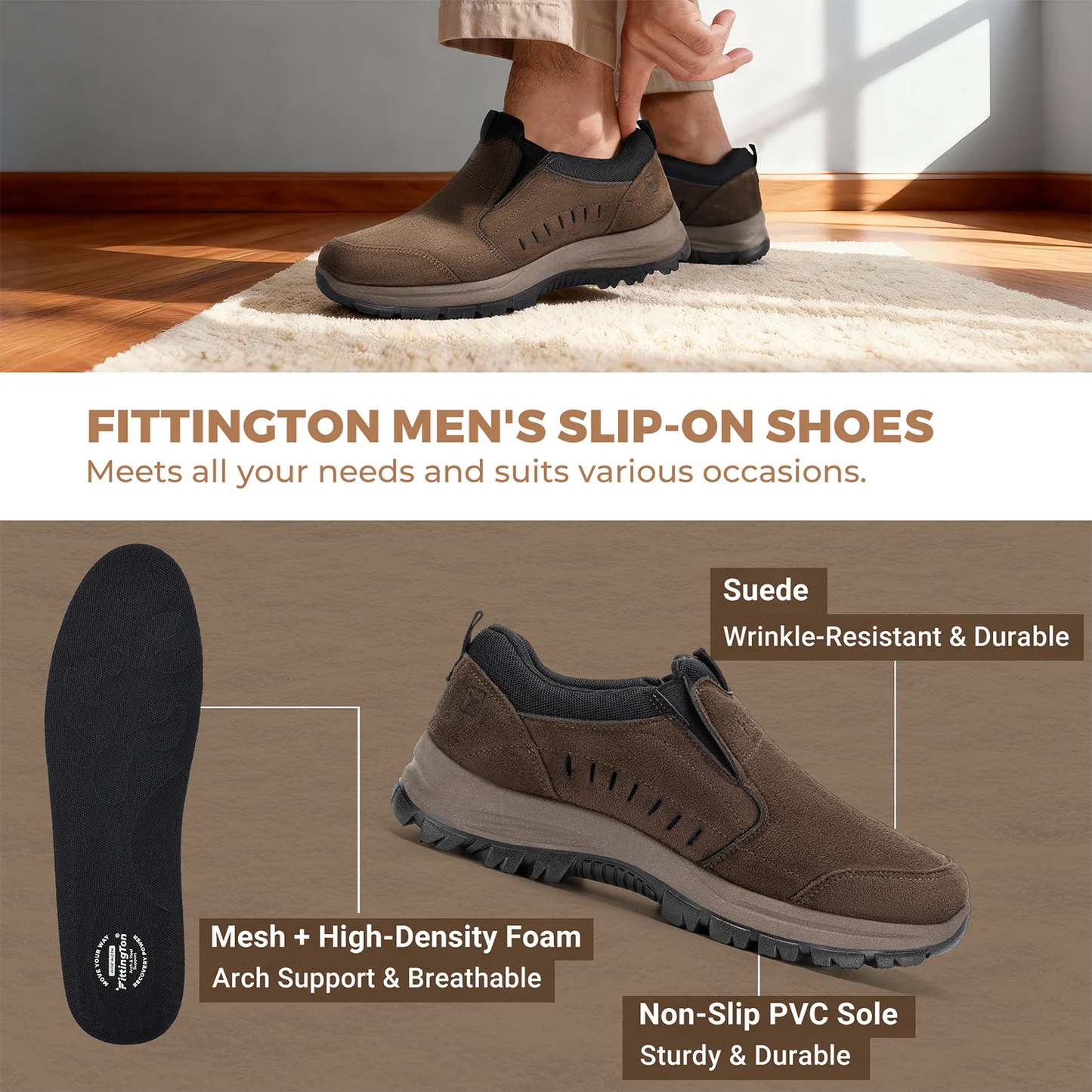 Men's Slip-On Shoes Loafers for Professional Business Casual Attire