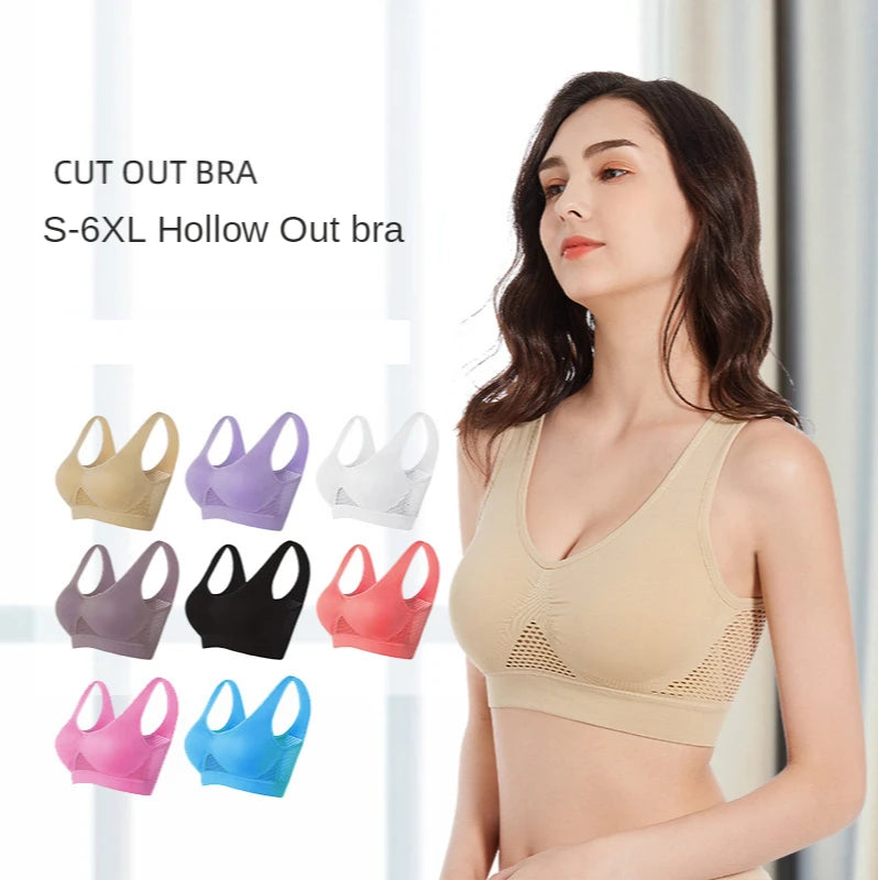 Yoga Sports Bra With Removable Pads Breathable Polyester