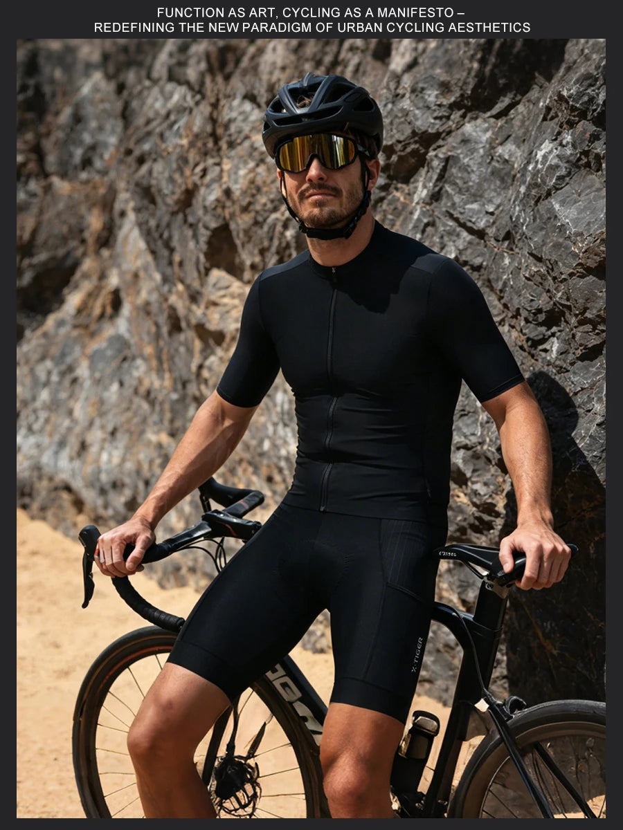 Men's Cycling Bib Pants Anti Slip Leg Grips Padded