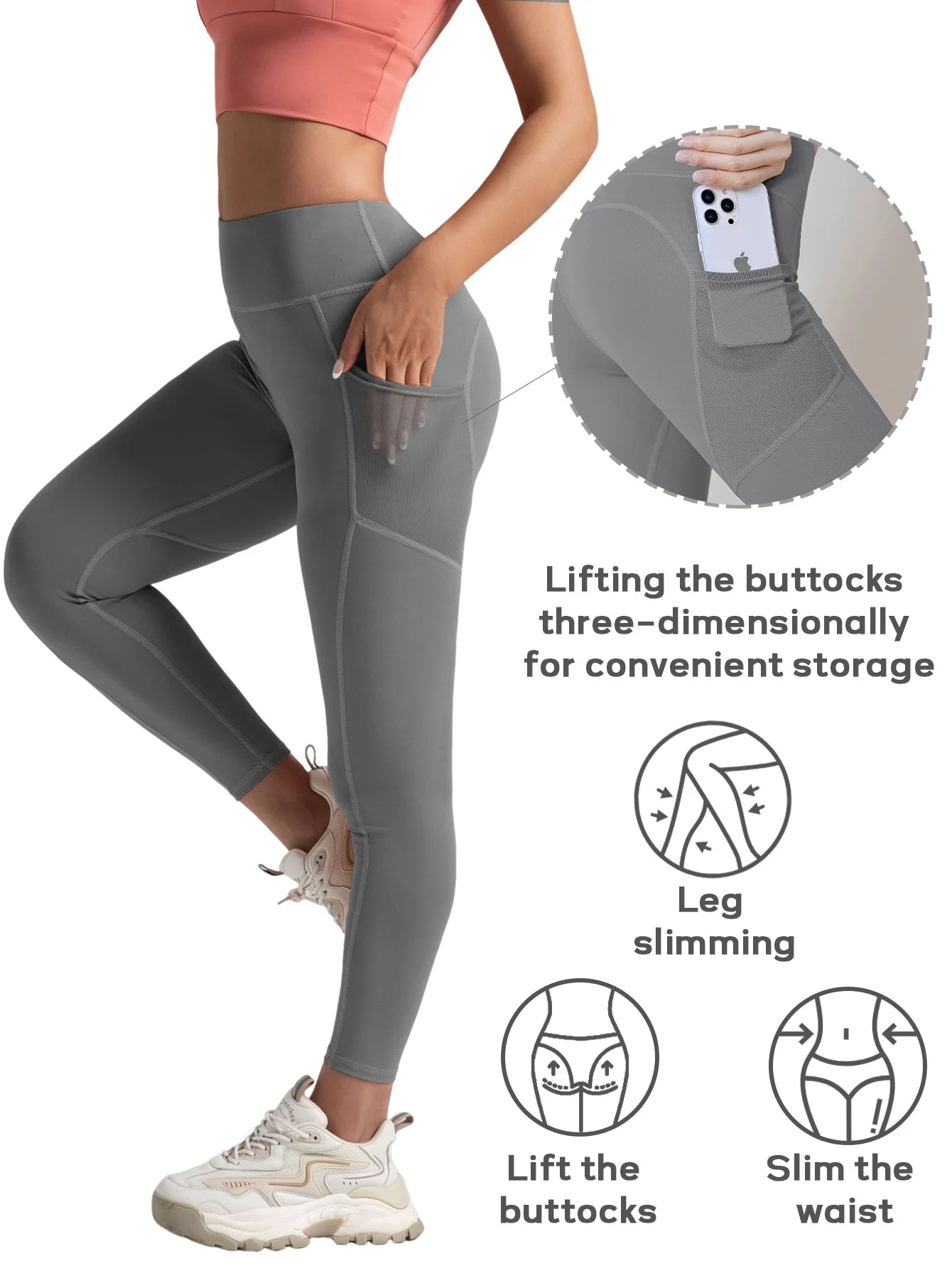 Women High Waisted Fitness Leggings 2 Pack For Gym Running