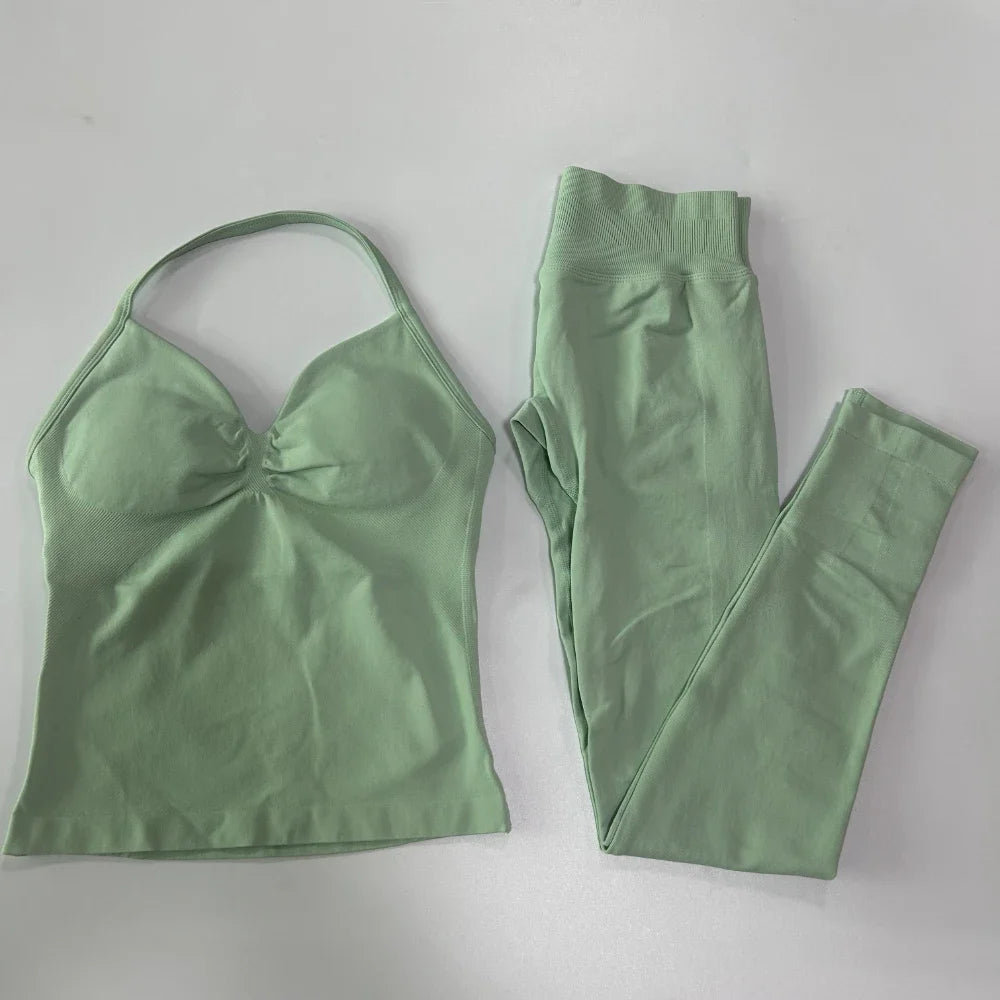 Seamless Womens Workout Set With Tank Top And Leggings