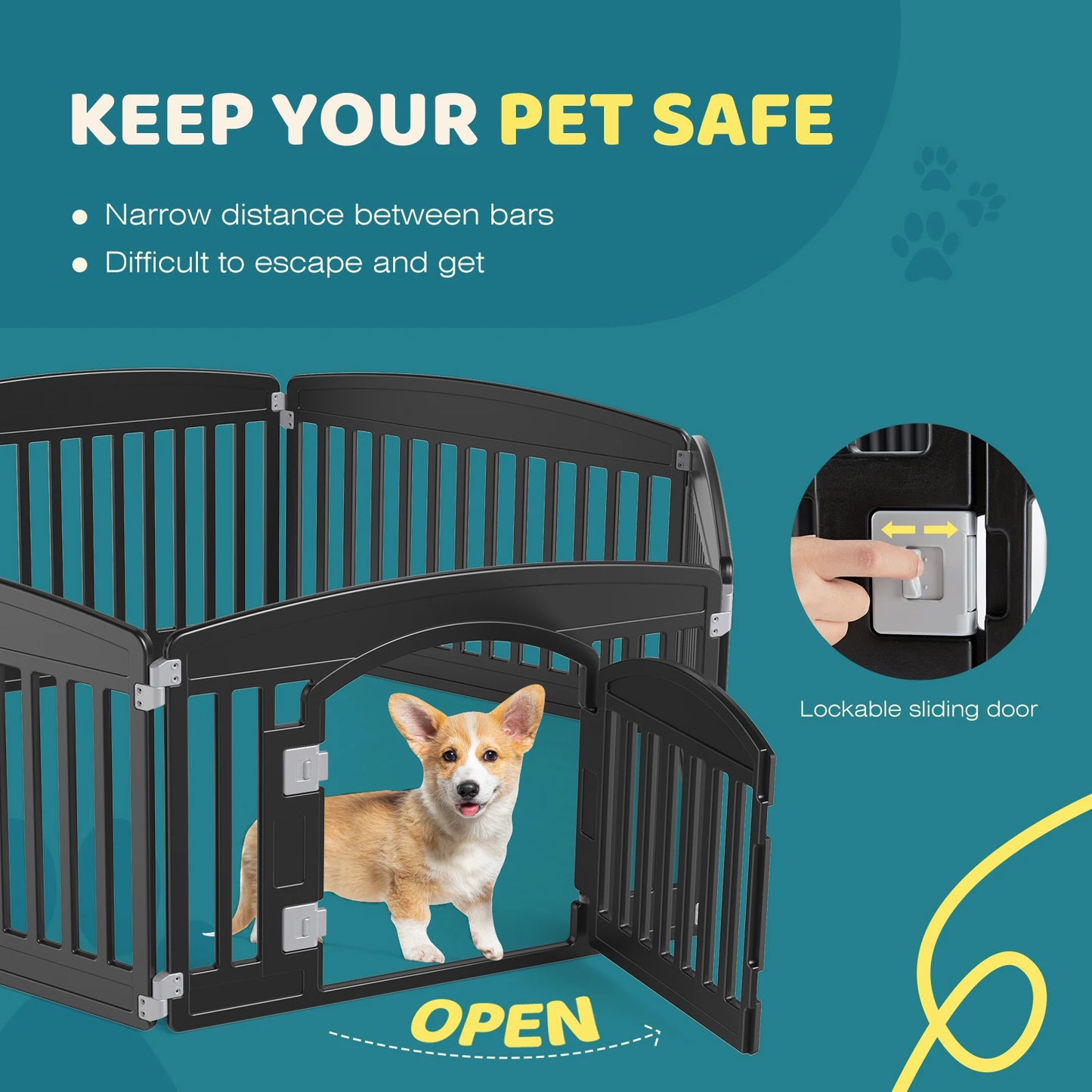 Expandable Pet Fence For Medium Dogs