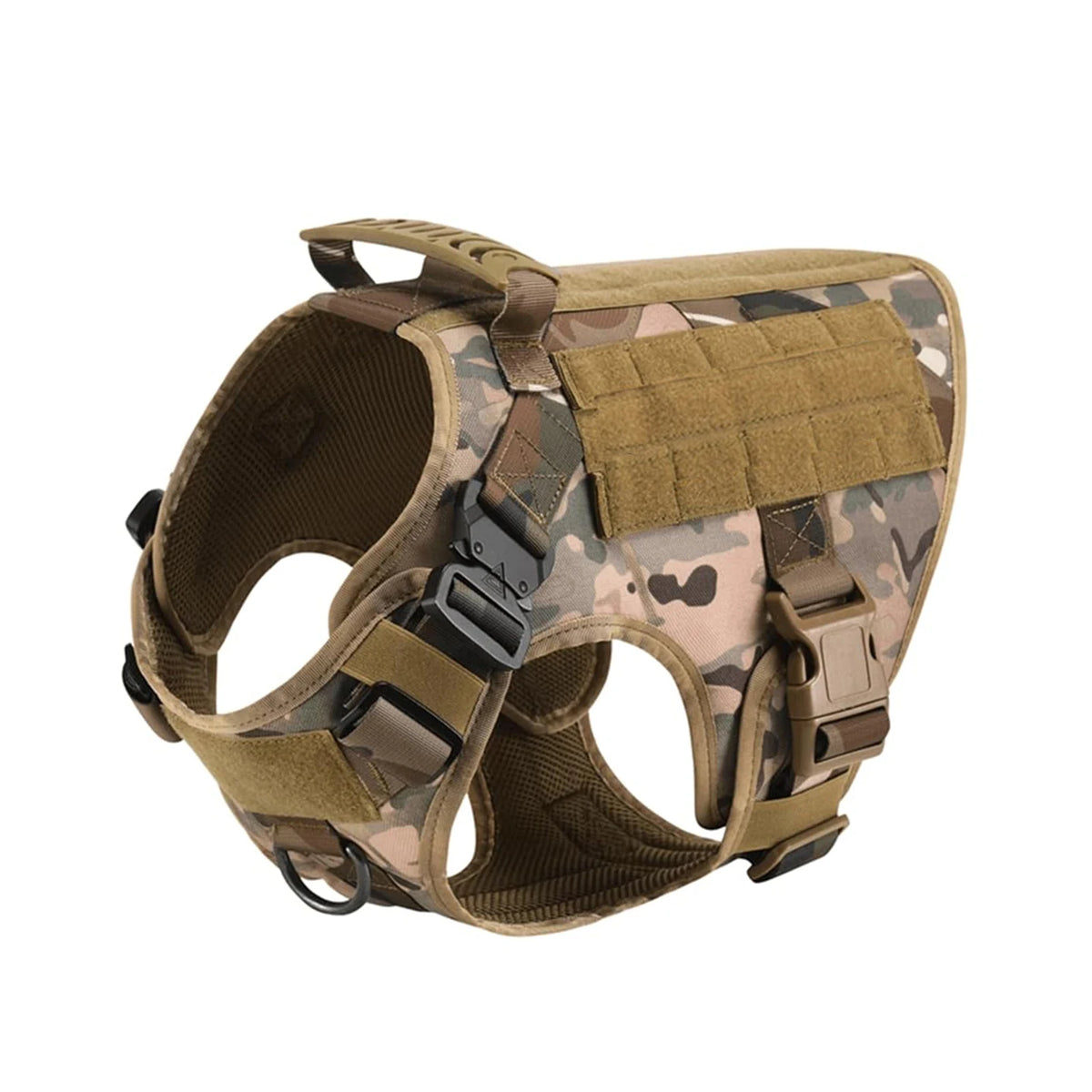Tactical Dog Harness Collar Leash with Pouches For Medium & Large Dogs
