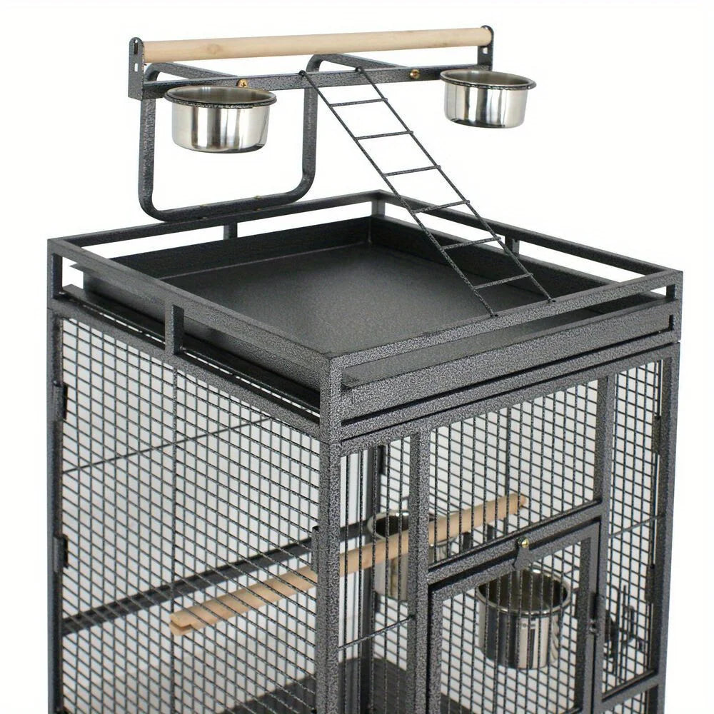 Bird cage steel top with rolling brackets