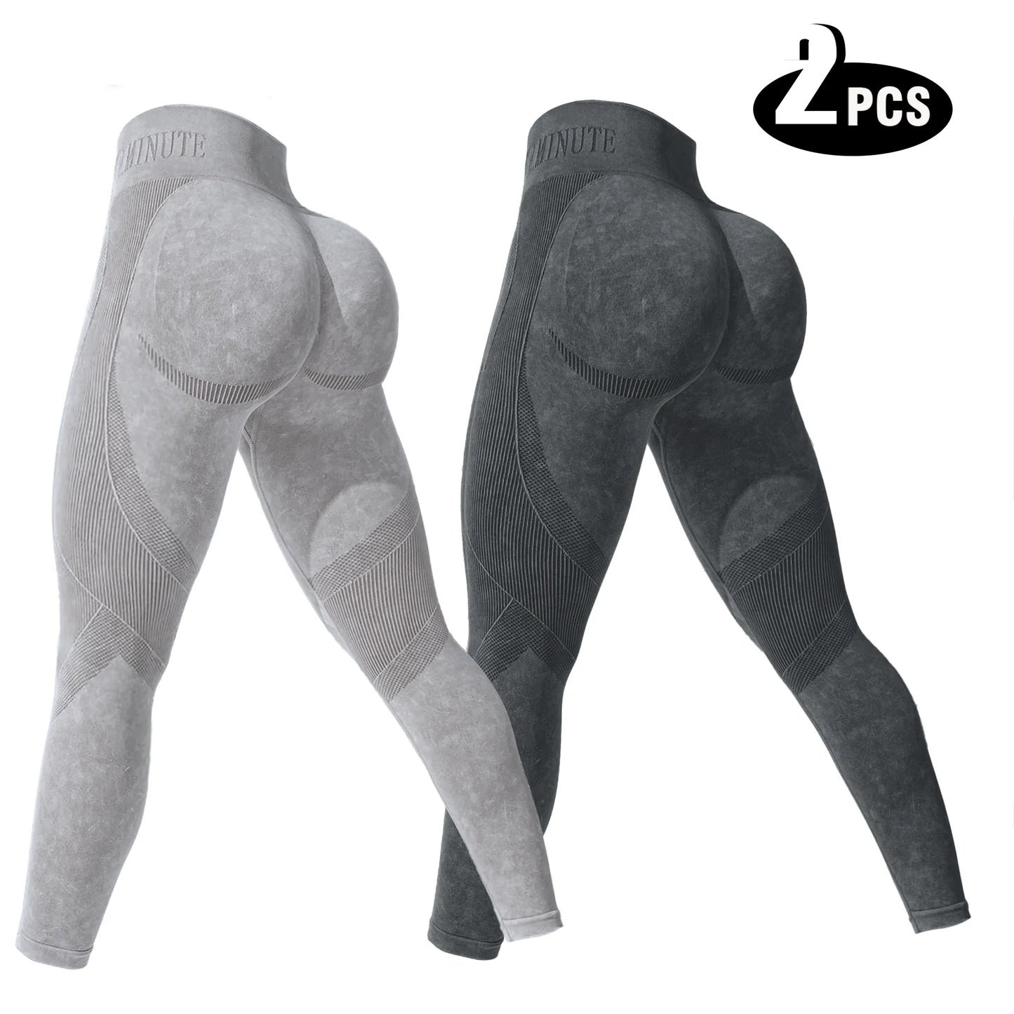 Women High Waisted Fitness Leggings 2 Pack For Gym Running