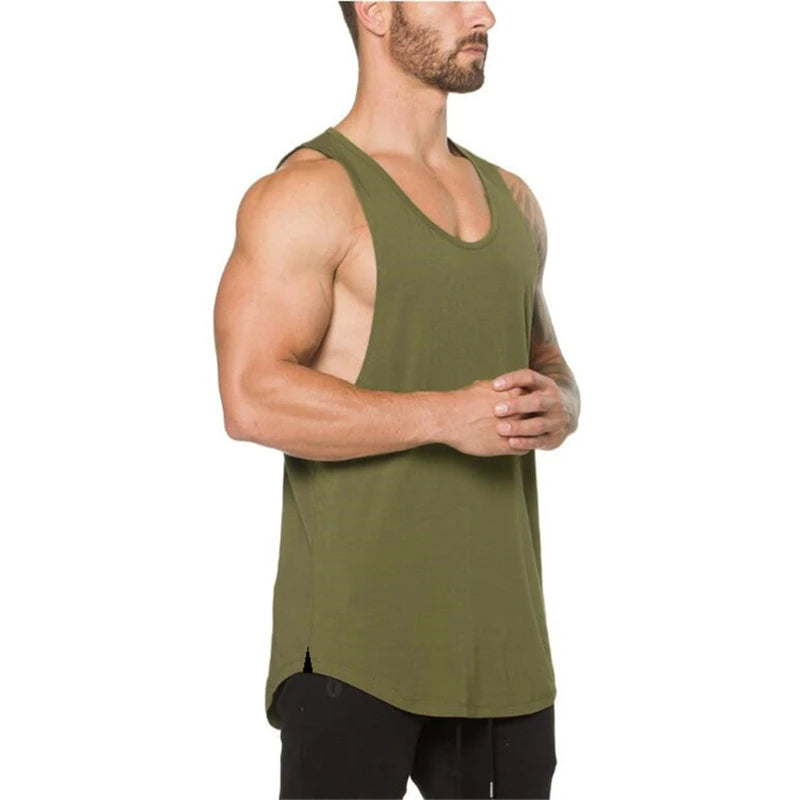 Cotton Breathable Sleeveless Muscle Tank Tops For Men