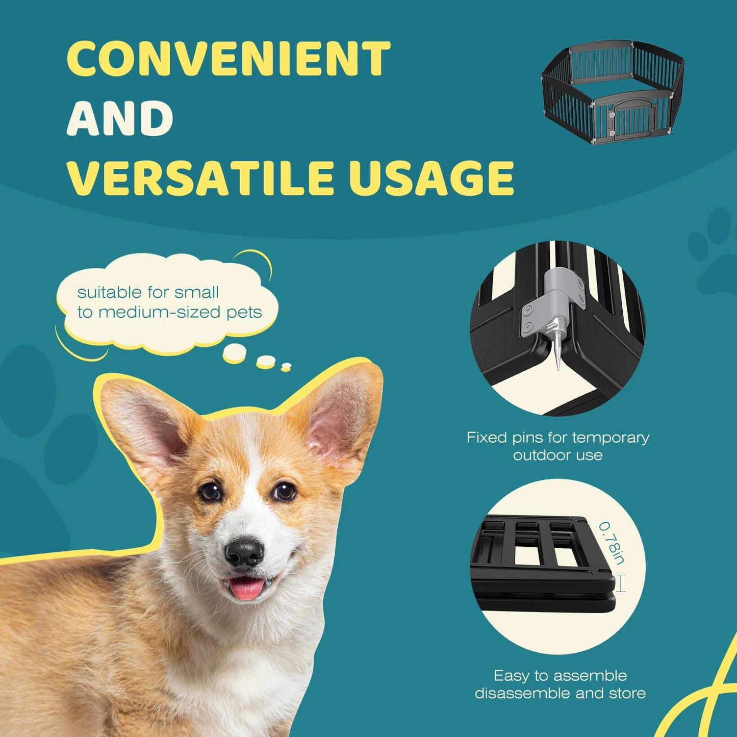 Expandable Pet Fence For Medium Dogs