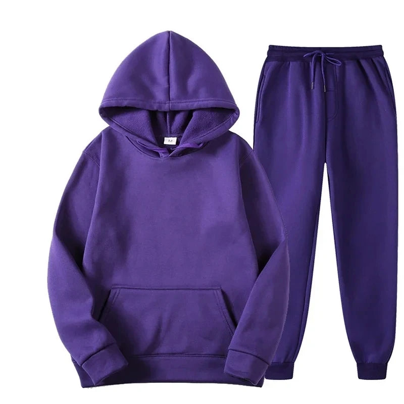 Unisex Pullover Hoodie and Long Legged Pants Set Cozy