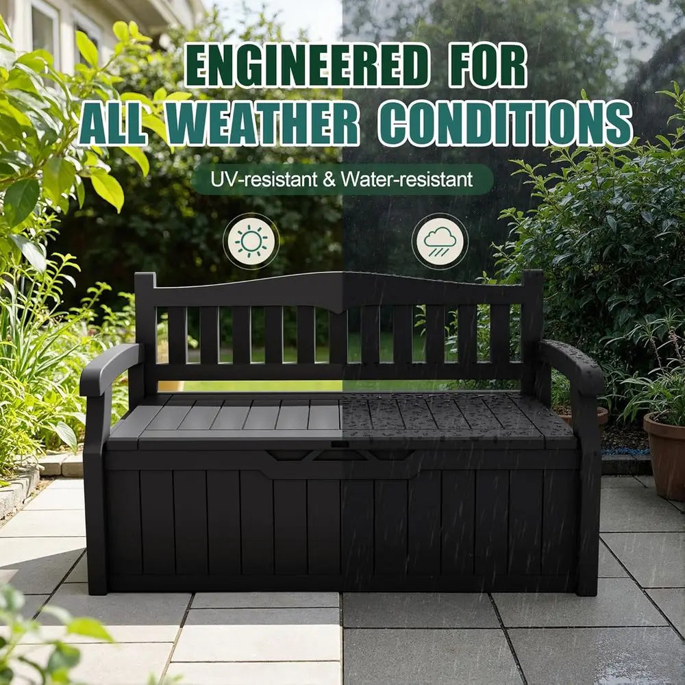 LISM Lockable Deck Box Storage Bench for Patio Furniture