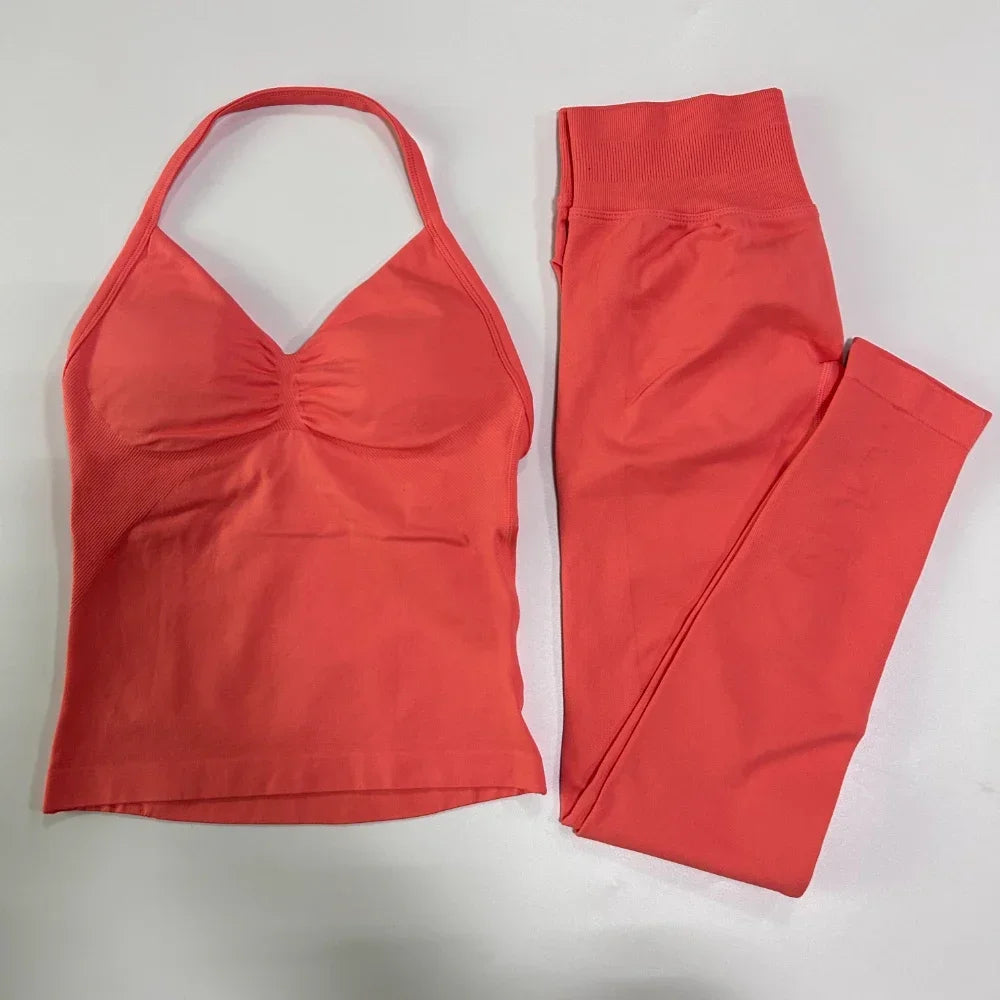 Seamless Womens Workout Set With Tank Top And Leggings