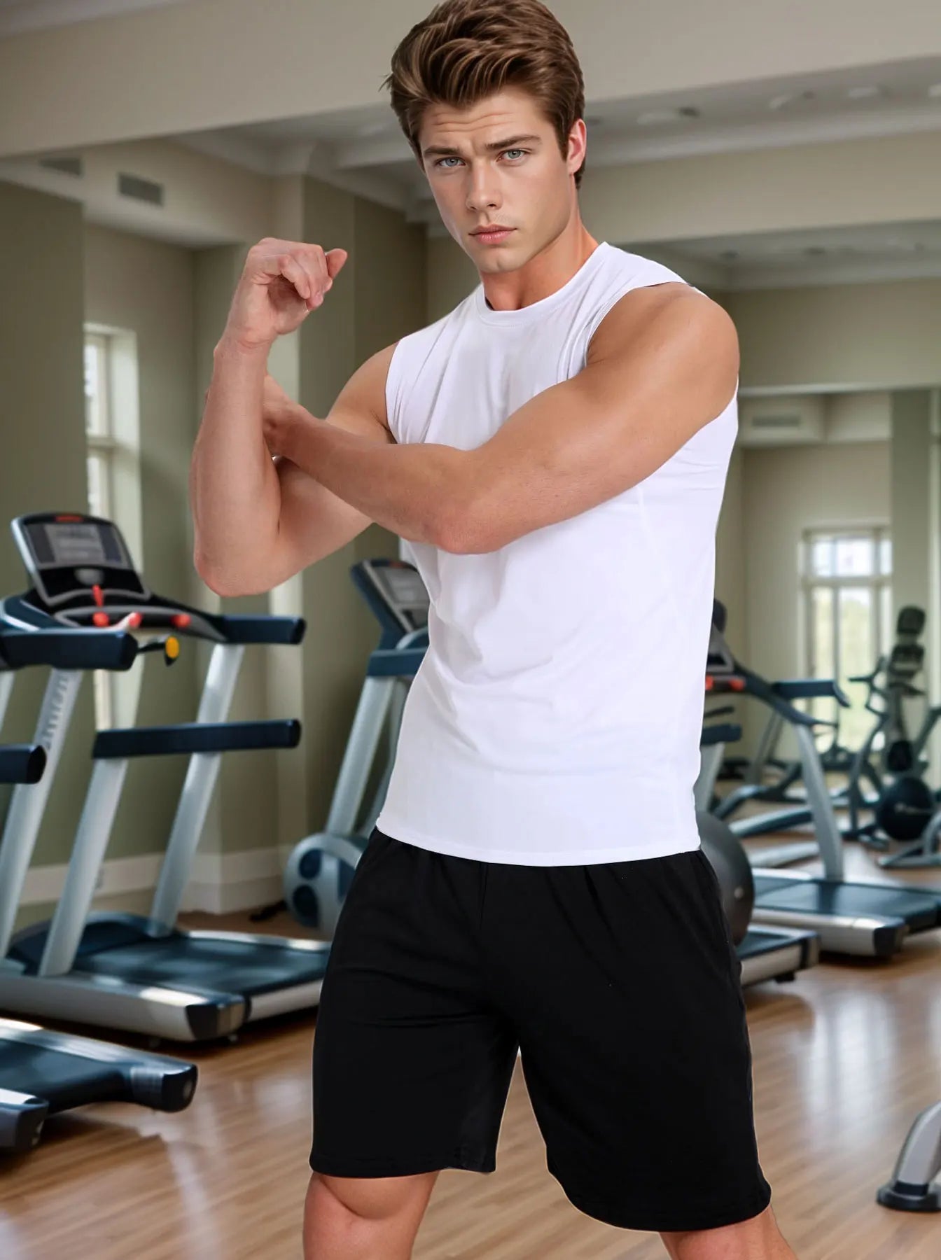 Men's Compression Elastic Sports Tank Top Performance Breathable