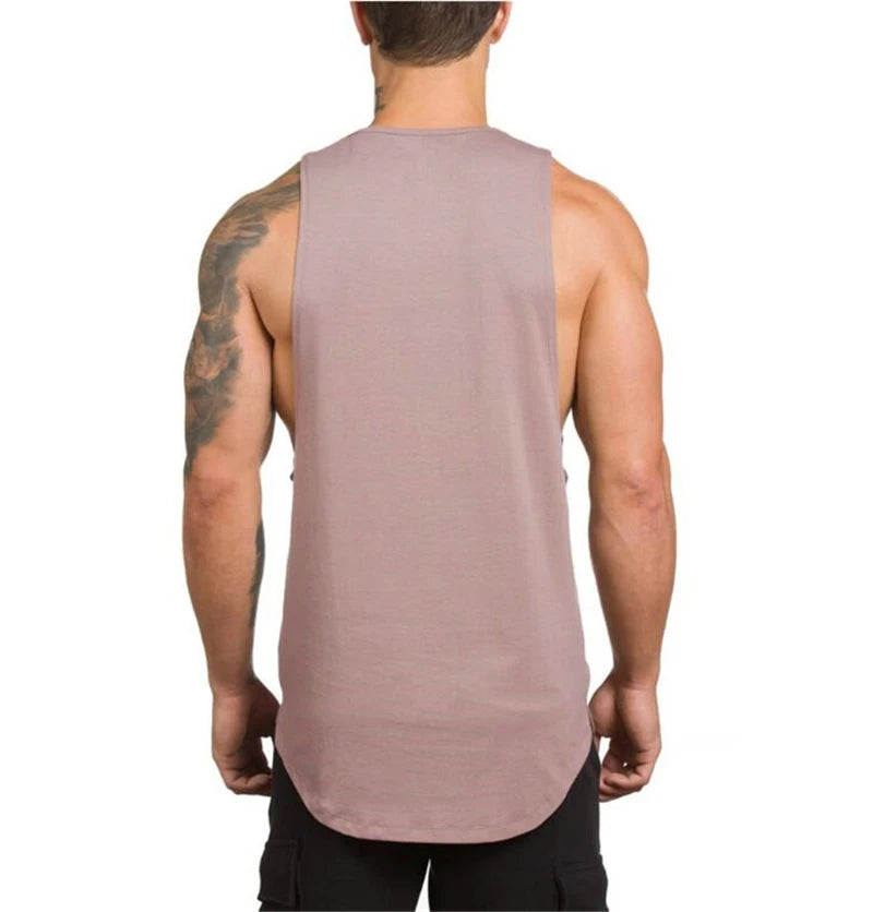 Cotton Breathable Sleeveless Muscle Tank Tops For Men