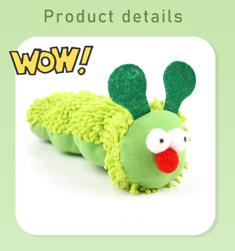 Caterpillar Catnip Plush Chew Toy For Cats Safe Fun Entertainment