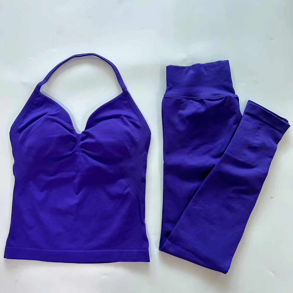 Seamless Womens Workout Set With Tank Top And Leggings