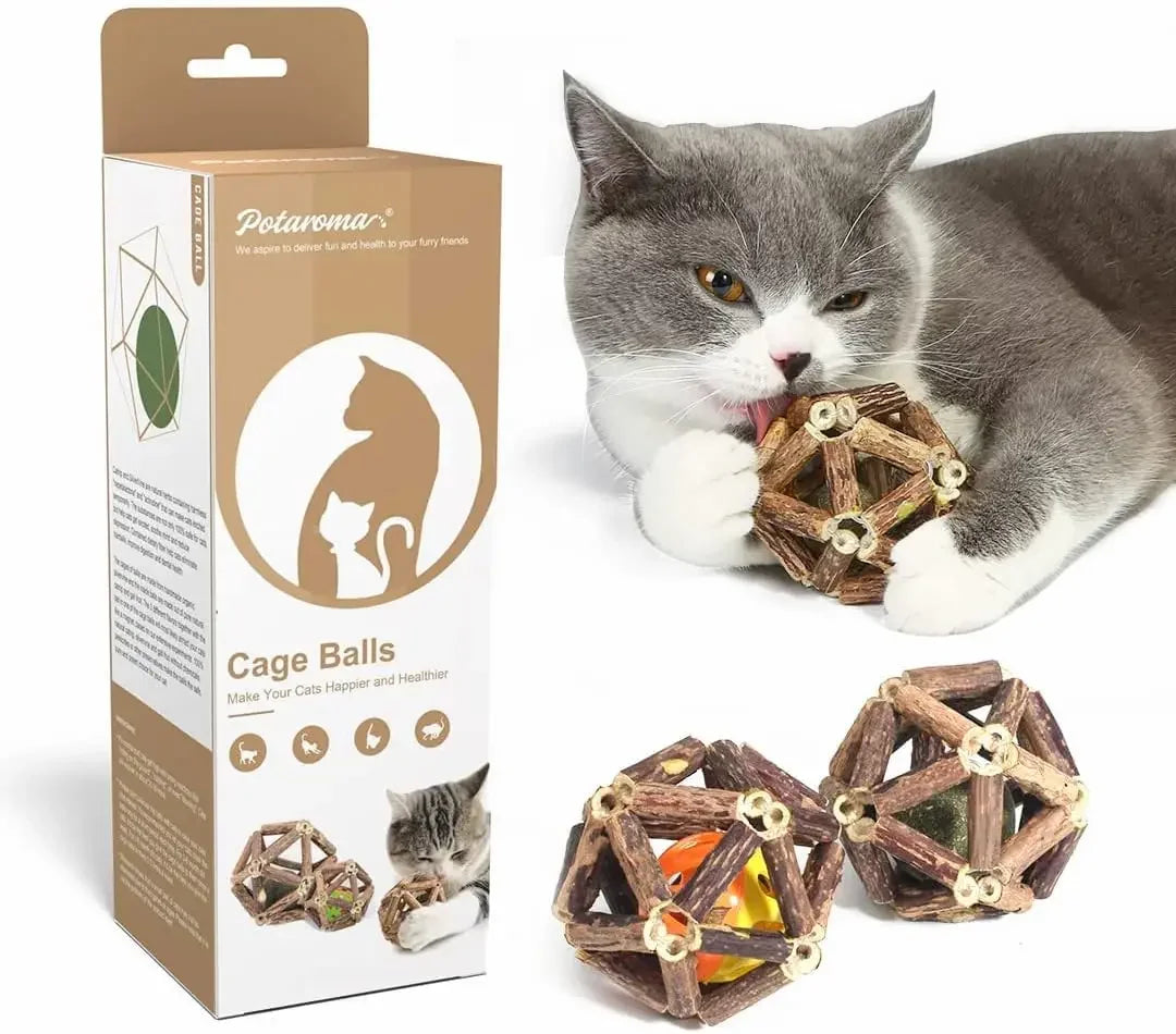 Organic Silvervine Cat Bell Ball For Indoor Cats Toys
