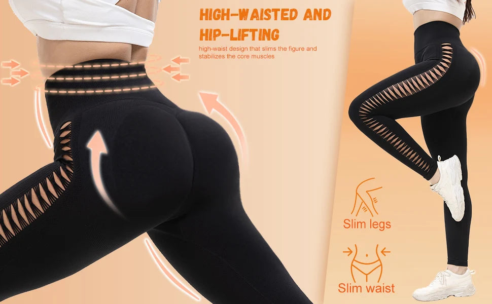 Women High Waisted Fitness Leggings 2 Pack For Gym Running