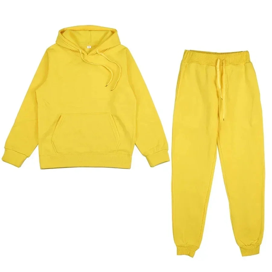 Unisex Pullover Hoodie and Long Legged Pants Set Cozy