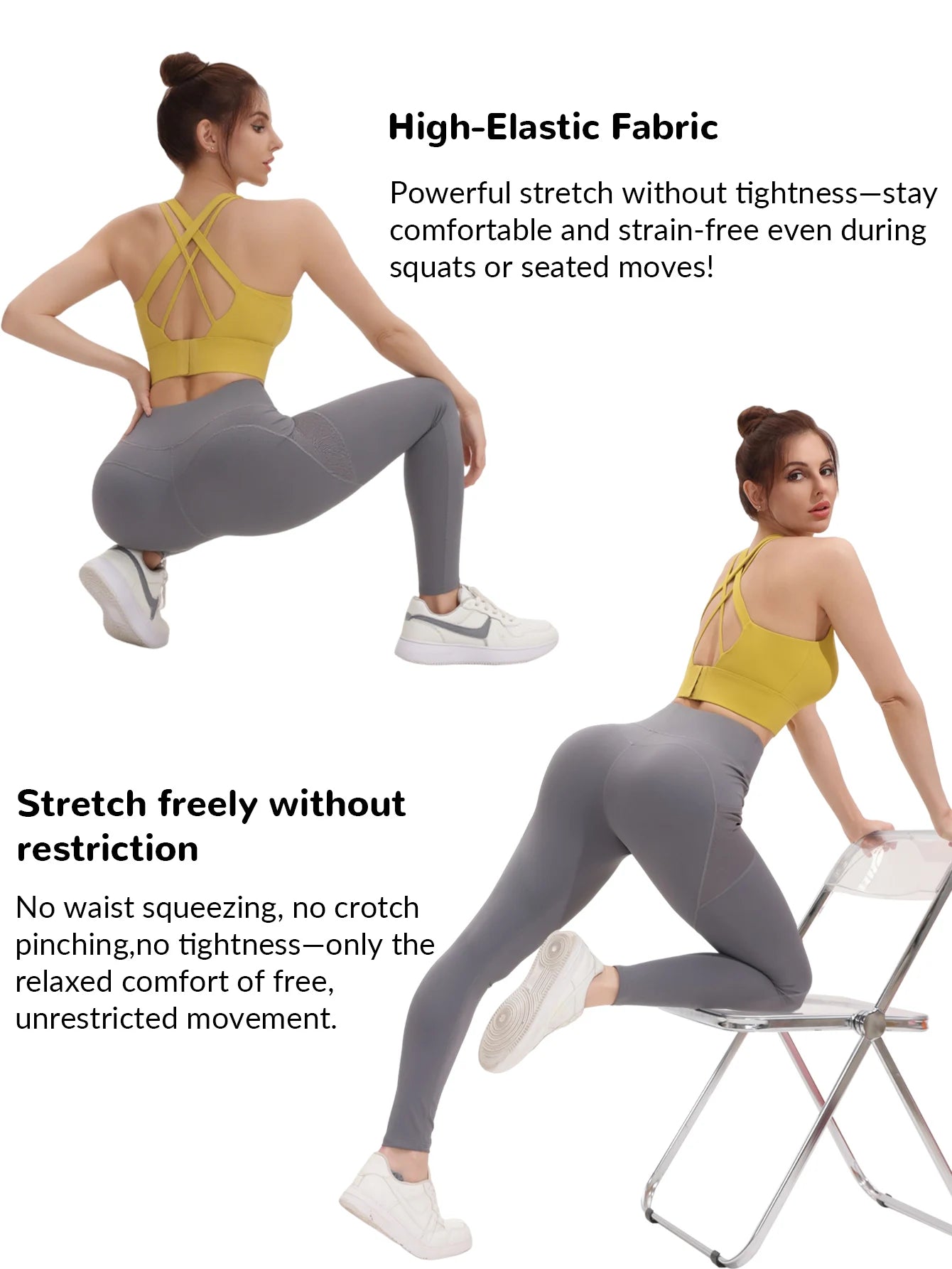 Women High Waisted Fitness Leggings 2 Pack For Gym Running