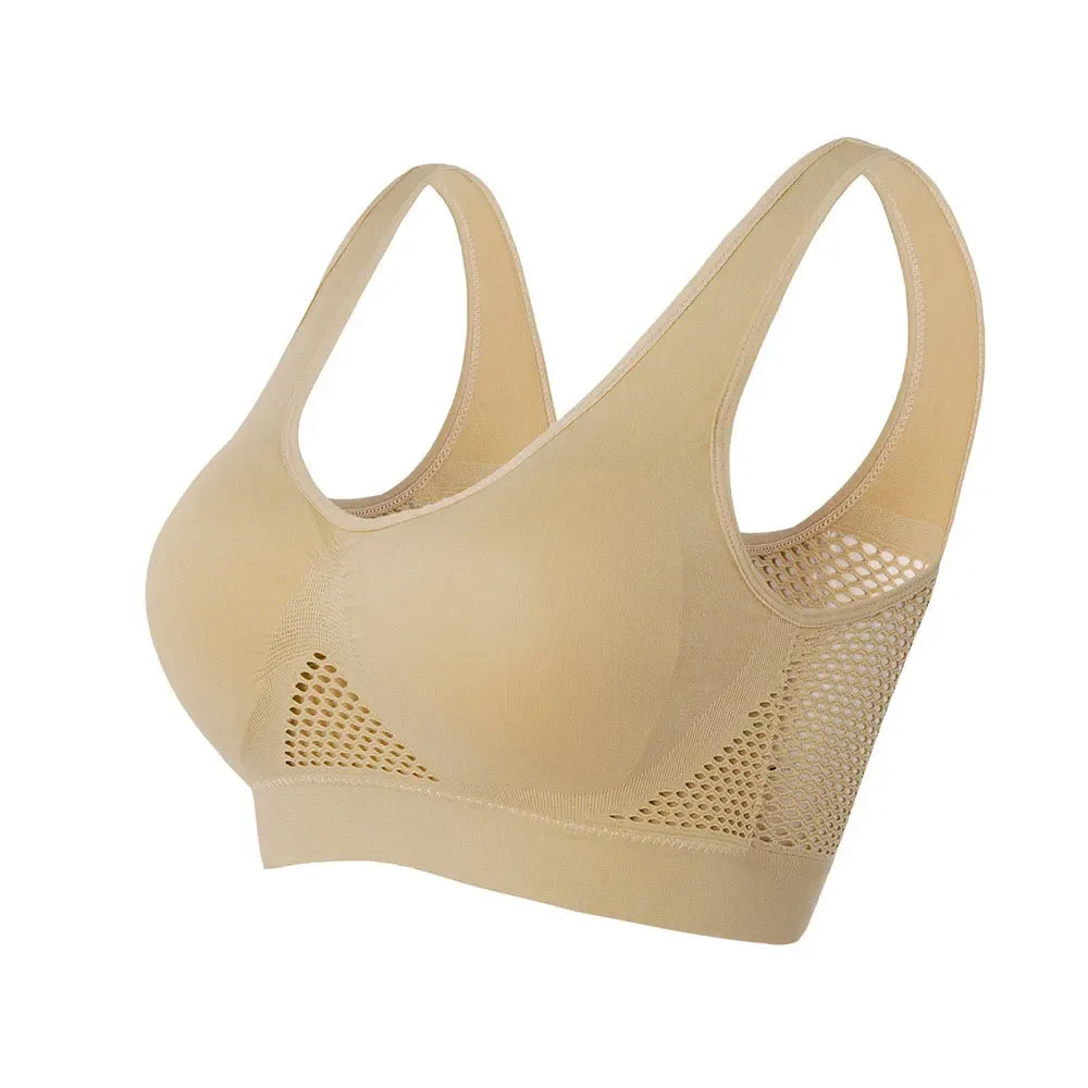 Yoga Sports Bra With Removable Pads Breathable Polyester