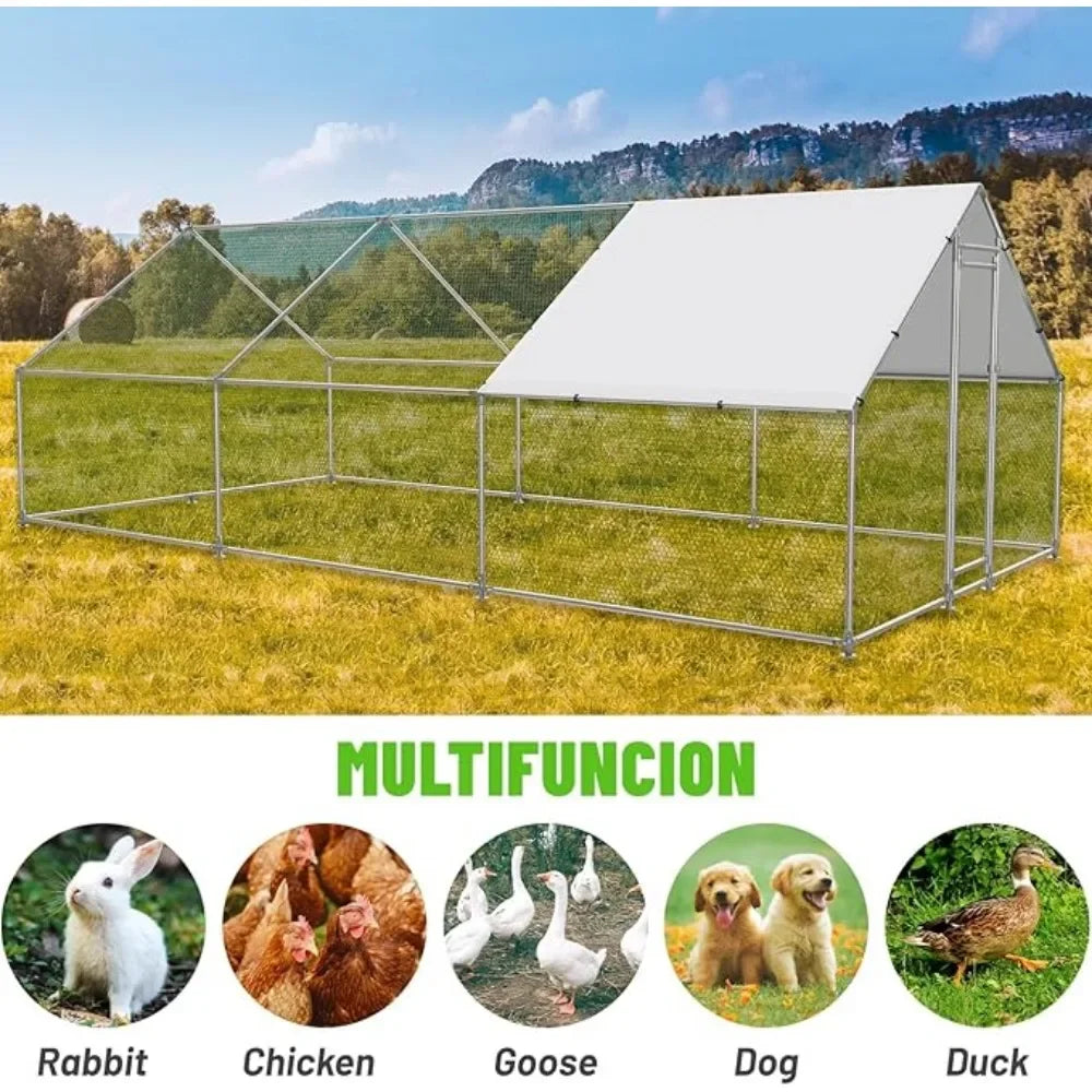 Large Metal Farm Animal Cage/Pen with Water Resident and Anti-UV Cover