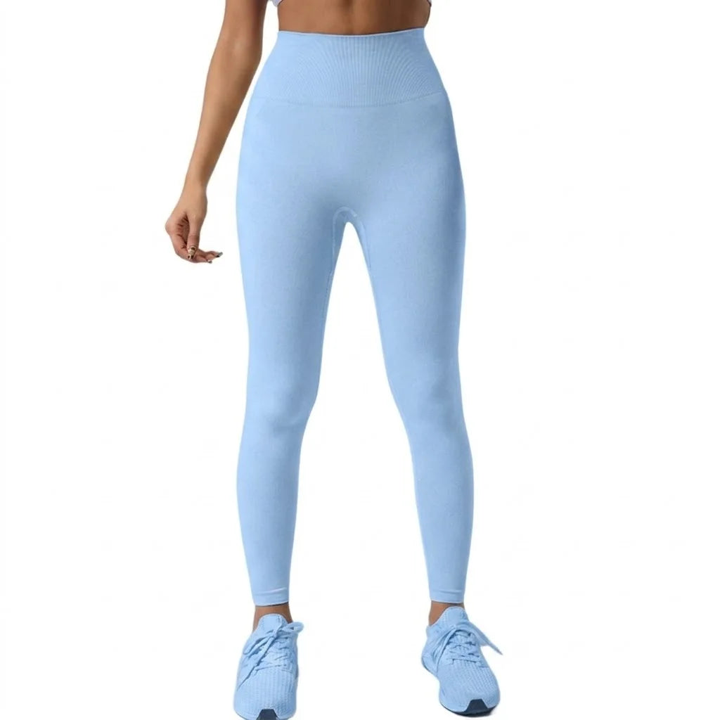 Seamless Mid Waist Yoga Pants For Running And Gym Training