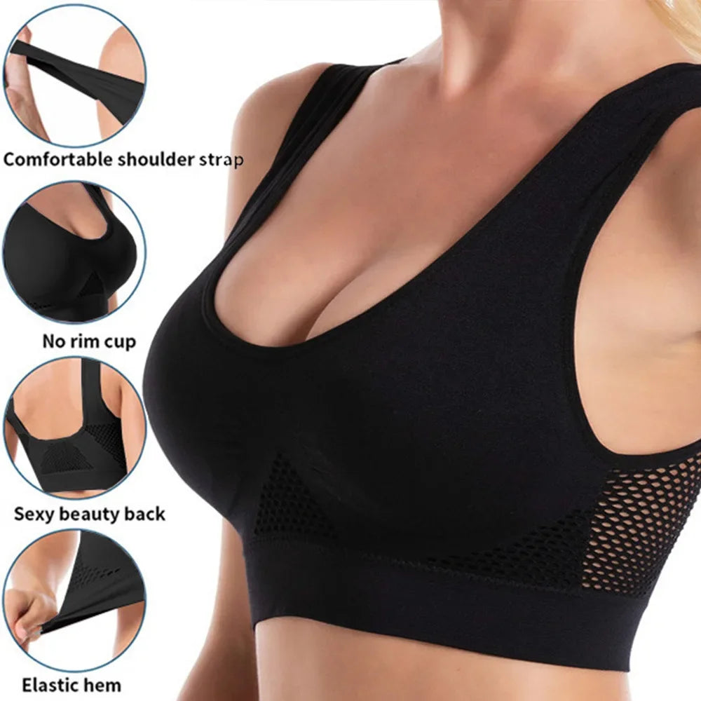 Yoga Sports Bra With Removable Pads Breathable Polyester