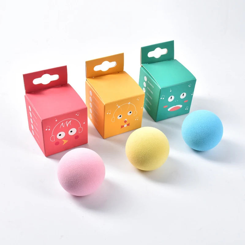 Interactive Plush Cat Ball Squeak Toy With Catnip Training