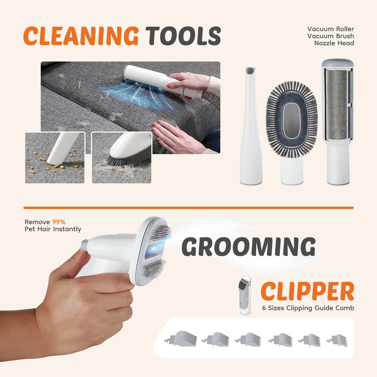 2.5L Professional Pet Grooming Vacuum Kit