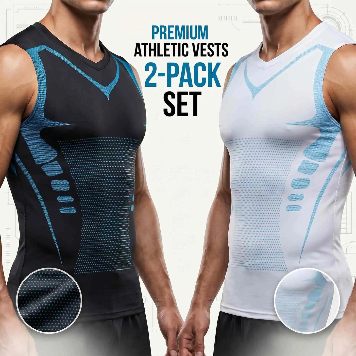 Men's Sleeveless 2-Pack Tank Tops Quick Dry Moisture Wicking Breathable