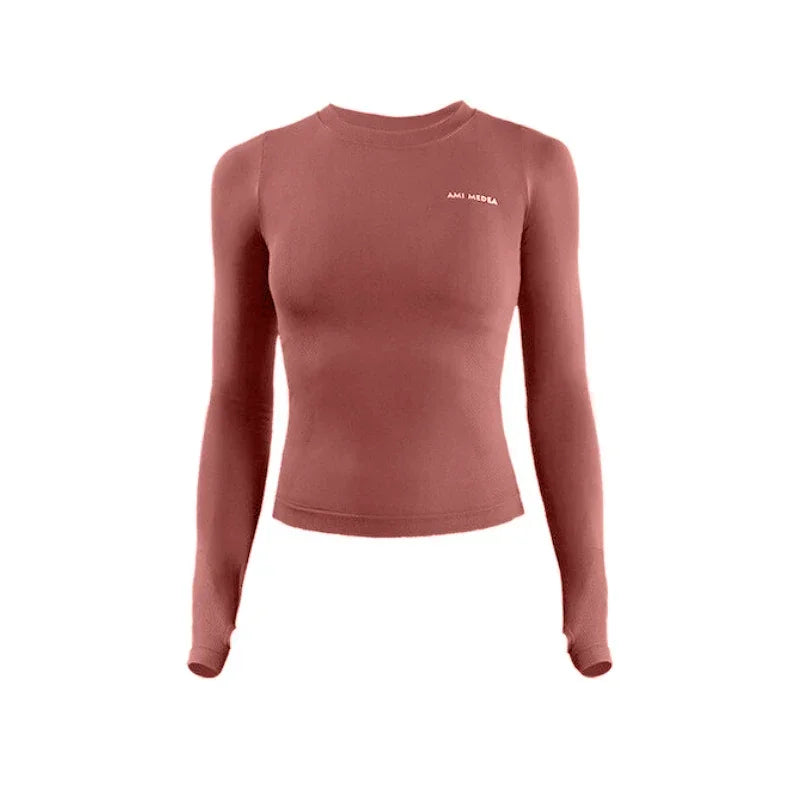 Women Yoga Long Sleeve Top Breathable Quick Dry Polyester Spandex